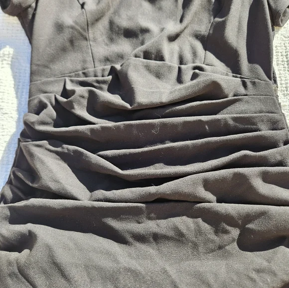 Bcbgmaxazria Dress Women's Black Size Medium Lace Back Ruched Waist BCBG - Picture 2 of 16